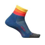 FEETURES CALCETINES ELITE LIGHT CUSHION QUARTER - COBALT/LAVA